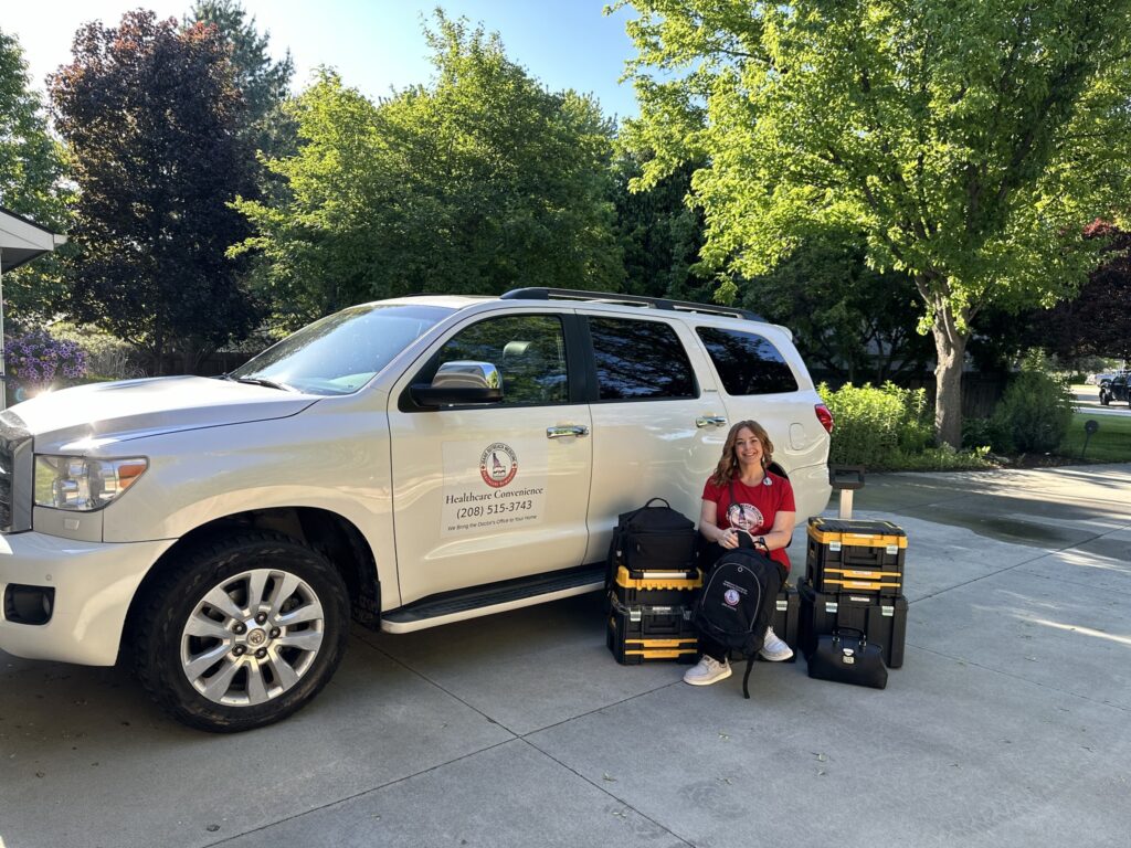 Dori and her mobile clinic supplies